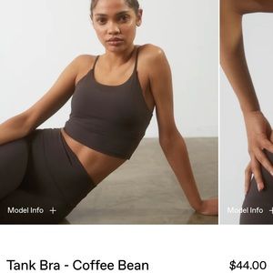 Adanola Workout Set:Tank Bra. Coffee Bean. M | Ultimate Leggings. Coffee Bean. M